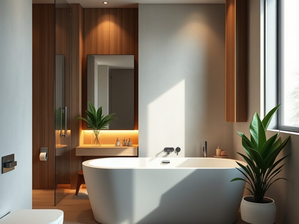 Styl nowoczesny w łazience: jak połączyć minimalizm z funkcjonalnością i naturalnymi materiałami