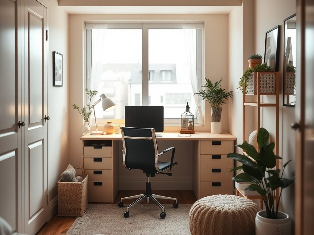 Home office w sypialni małego mieszkania: jak zorganizować funkcjonalną i komfortową przestrzeń pracy